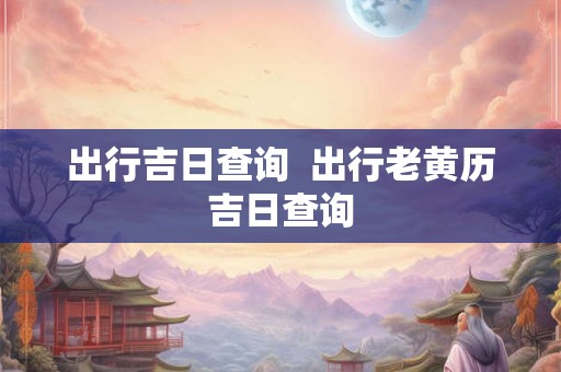 出行吉日查询  出行老黄历吉日查询