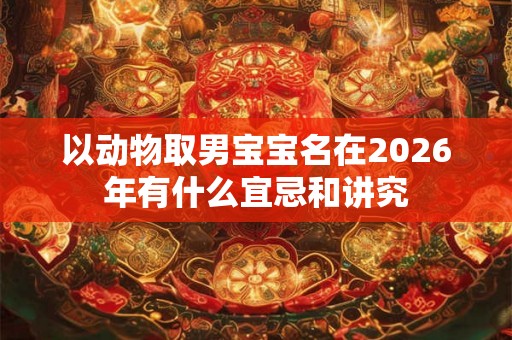 以动物取男宝宝名在2026年有什么宜忌和讲究