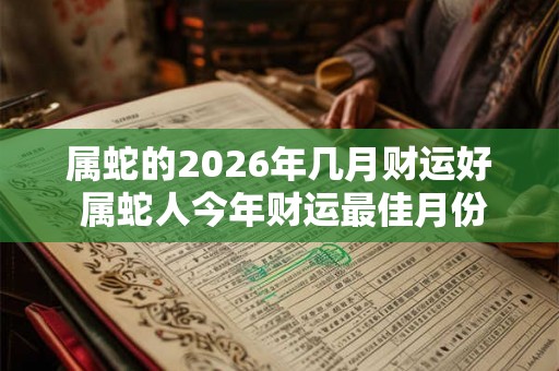 属蛇的2026年几月财运好 属蛇人今年财运最佳月份