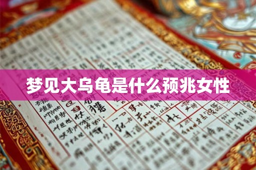 梦见大乌龟是什么预兆女性