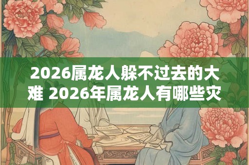 2026属龙人躲不过去的大难 2026年属龙人有哪些灾难