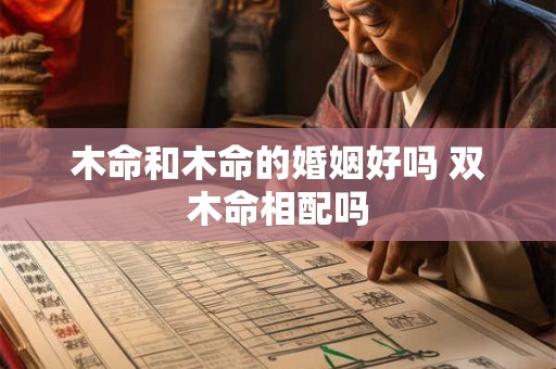 木命和木命的婚姻好吗 双木命相配吗