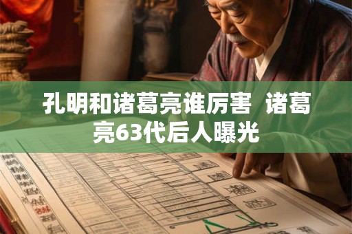 孔明和诸葛亮谁厉害  诸葛亮63代后人曝光
