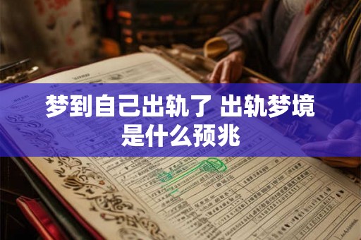 梦到自己出轨了 出轨梦境是什么预兆