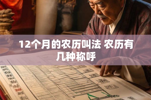 12个月的农历叫法 农历有几种称呼