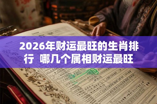 2026年财运最旺的生肖排行  哪几个属相财运最旺