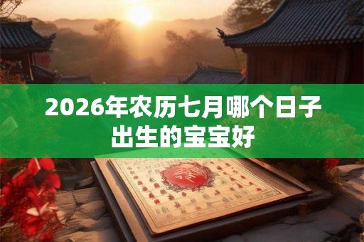 2026年农历七月哪个日子出生的宝宝好