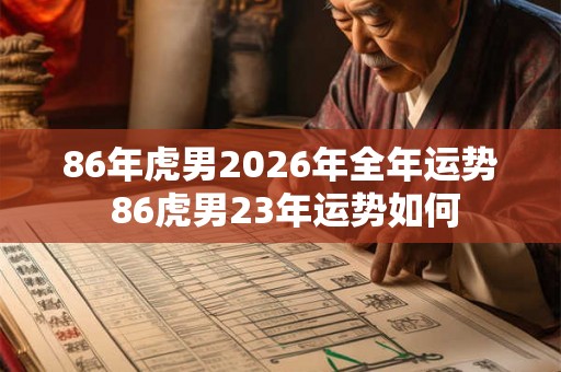 86年虎男2026年全年运势 86虎男23年运势如何