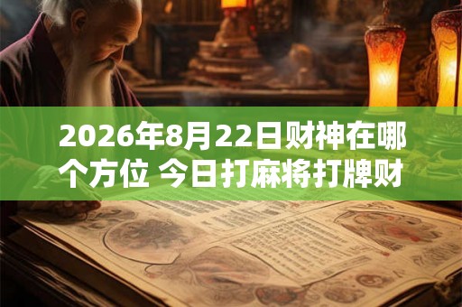 2026年8月22日财神在哪个方位 今日打麻将打牌财运方位