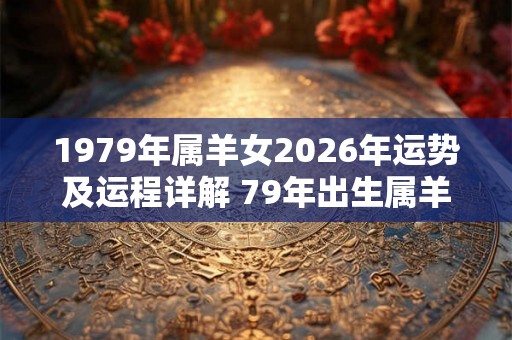 1979年属羊女2026年运势及运程详解 79年出生属羊人2026全年每月运势女性