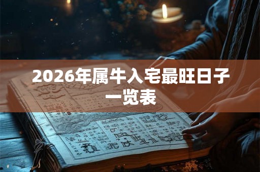 2026年属牛入宅最旺日子一览表