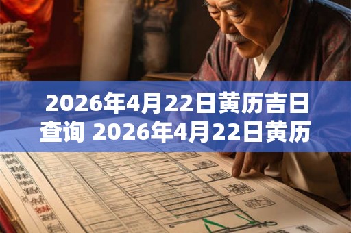 2026年4月22日黄历吉日查询 2026年4月22日黄历宜做什么