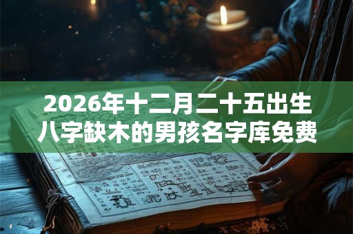 2026年十二月二十五出生八字缺木的男孩名字库免费