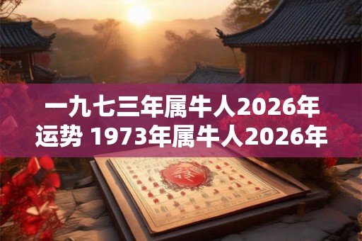 一九七三年属牛人2026年运势 1973年属牛人2026年运势如何