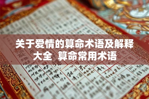 关于爱情的算命术语及解释大全  算命常用术语