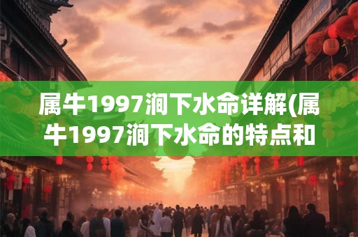 属牛1997涧下水命详解(属牛1997涧下水命的特点和命运如何?) 属牛1997涧下水命详解(属牛1997涧下水命的特点和命运如何?)