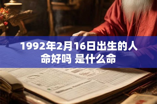 1992年2月16日出生的人命好吗 是什么命