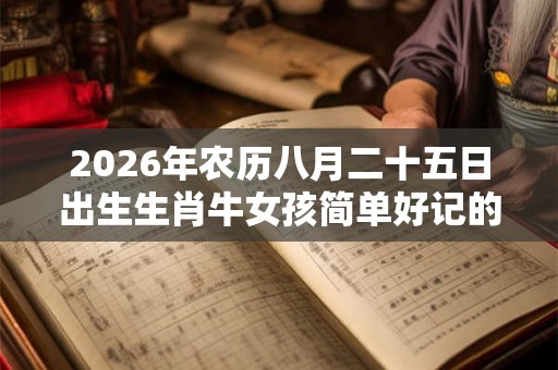 2026年农历八月二十五日出生生肖牛女孩简单好记的名字 2026年农历八月二十五日出生生肖牛女孩简单好记的名字