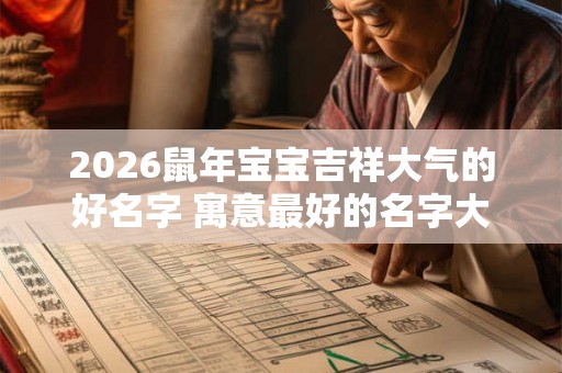 2026鼠年宝宝吉祥大气的好名字 寓意最好的名字大全