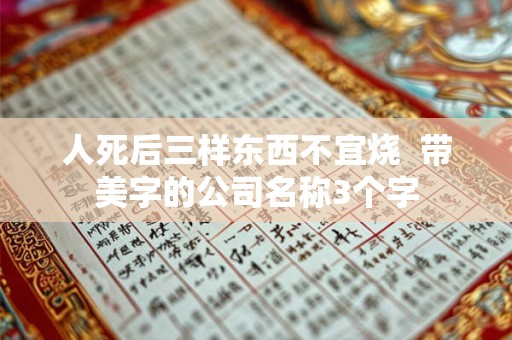 人死后三样东西不宜烧  带美字的公司名称3个字