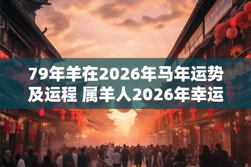 79年羊在2026年马年运势及运程 属羊人2026年幸运色是什么颜色