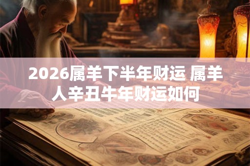 2026属羊下半年财运 属羊人辛丑牛年财运如何