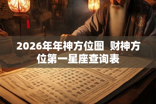 2026年年神方位图  财神方位第一星座查询表
