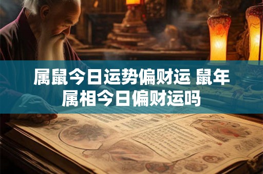 属鼠今日运势偏财运 鼠年属相今日偏财运吗