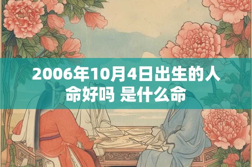2006年10月4日出生的人命好吗 是什么命