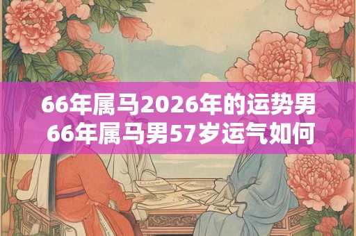 66年属马2026年的运势男 66年属马男57岁运气如何 66年属马2026年的运势男 66年属马男57岁运气如何
