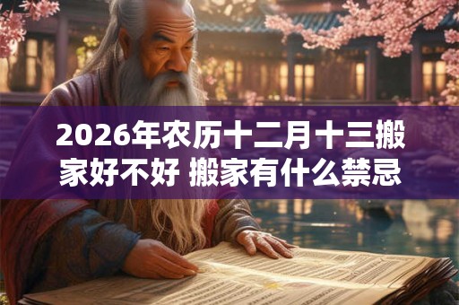 2026年农历十二月十三搬家好不好 搬家有什么禁忌