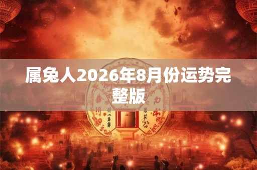 属兔人2026年8月份运势完整版