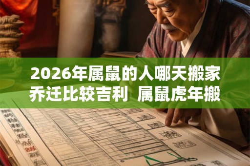 2026年属鼠的人哪天搬家乔迁比较吉利  属鼠虎年搬家吉日汇总