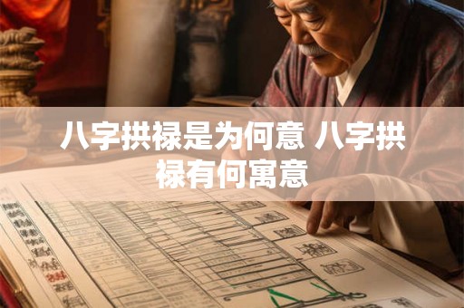 八字拱禄是为何意 八字拱禄有何寓意