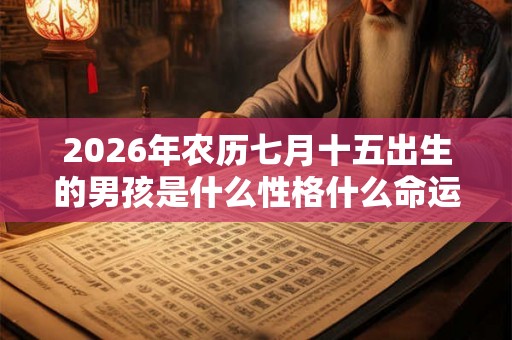 2026年农历七月十五出生的男孩是什么性格什么命运 2026年农历七月十五出生的男孩是什么性格什么命运