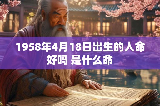 1958年4月18日出生的人命好吗 是什么命 1958年4月18日出生的人命好吗 是什么命