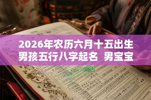 2026年农历六月十五出生男孩五行八字起名 男宝宝名字推荐 2026年农历六月十五出生男孩五行八字起名 男宝宝名字推荐