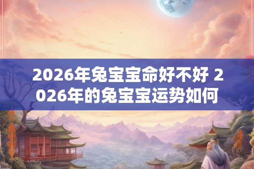 2026年兔宝宝命好不好 2026年的兔宝宝运势如何