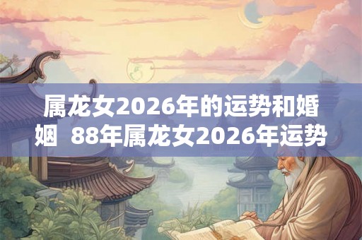 属龙女2026年的运势和婚姻  88年属龙女2026年运势及运程