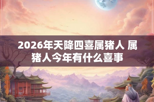2026年天降四喜属猪人 属猪人今年有什么喜事