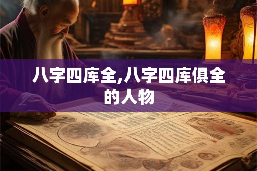 八字四库全,八字四库俱全的人物
