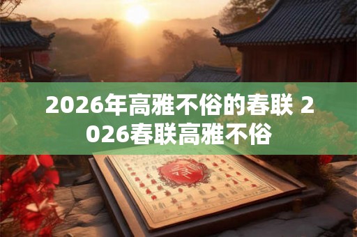 2026年高雅不俗的春联 2026春联高雅不俗