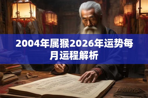 2004年属猴2026年运势每月运程解析