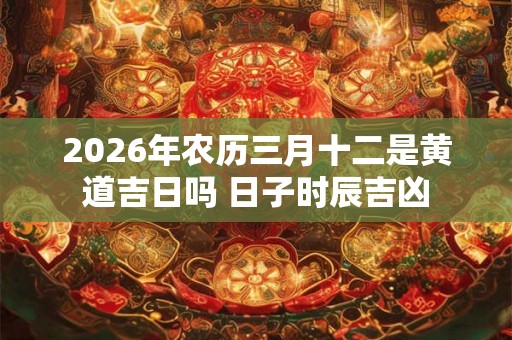 2026年农历三月十二是黄道吉日吗 日子时辰吉凶 2026年农历三月十二是黄道吉日吗 日子时辰吉凶