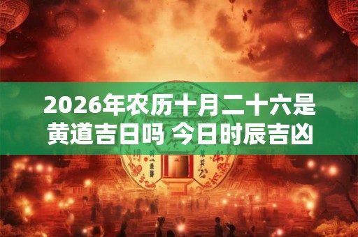 2026年农历十月二十六是黄道吉日吗 今日时辰吉凶 2026年农历十月二十六是黄道吉日吗 今日时辰吉凶