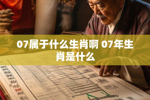 07属于什么生肖啊 07年生肖是什么