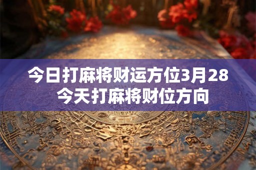 今日打麻将财运方位3月28  今天打麻将财位方向