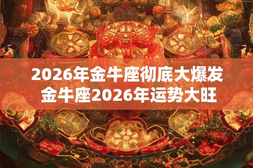 2026年金牛座彻底大爆发 金牛座2026年运势大旺