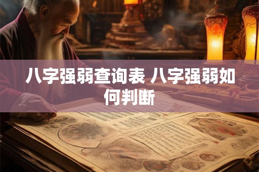 八字强弱查询表 八字强弱如何判断