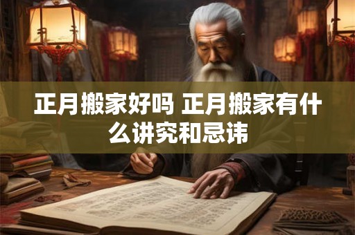 正月搬家好吗 正月搬家有什么讲究和忌讳
